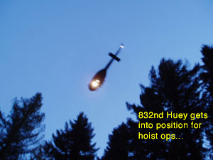 Huey prepares for hoist ops